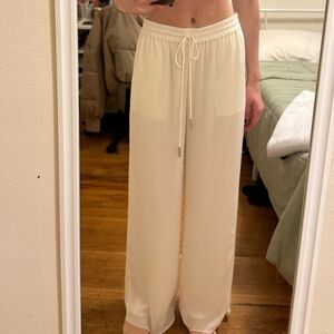 White palazzo pants from Halston